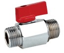 Small Chrome Coated Threaded End Brass Ball Valve